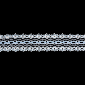 Flower Edge Eyelet Lace Per Meter 30mm Blue